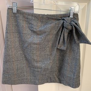 Flannel Mini Skirt w Tie